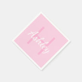 Cute Monogrammed Girl's Name | Roze en wit Servet (Hoek)