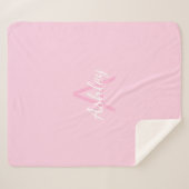 Cute Monogrammed Girl's Name | Roze en wit Sherpa Deken (Voorkant (horizontaal))
