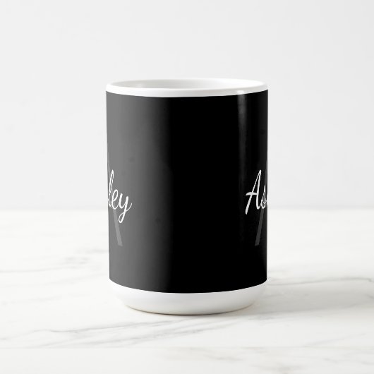 Cute Monogrammed Girl's Name | Zwart-wit Koffiemok (Center)