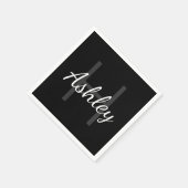 Cute Monogrammed Girl's Name | Zwart-wit Servet (Hoek)