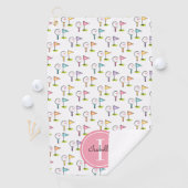 Cute Monogrammed Golf Ball T-shirt Flag Pin Golfhanddoek (Insitu)