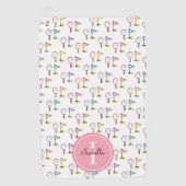 Cute Monogrammed Golf Ball T-shirt Flag Pin Golfhanddoek (Voorkant)