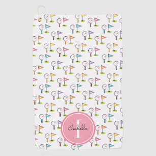 Cute Monogrammed Golf Ball T-shirt Flag Pin Golfhanddoek