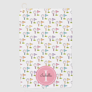 Cute Monogrammed Golf Ball T-shirt Flag Pin Golfhanddoek