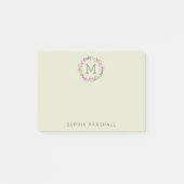 Cute Monogrammed Greenery Floral Wreath Post-it® Notes (Voorkant)