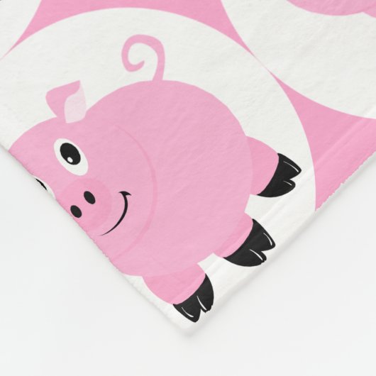 Cute Monogrammed Kinder Pink Pig Pattern Animal Fleece Deken (Hoek)