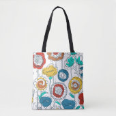 Cute Monogrammed Name Abstract Fun Floral Stylish Tote Bag (Voorkant)