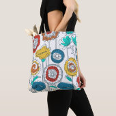 Cute Monogrammed Name Abstract Fun Floral Stylish Tote Bag (Dichtbij)
