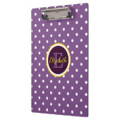 Cute Monogrammed Paarse Polka Dots Klembord (Links)