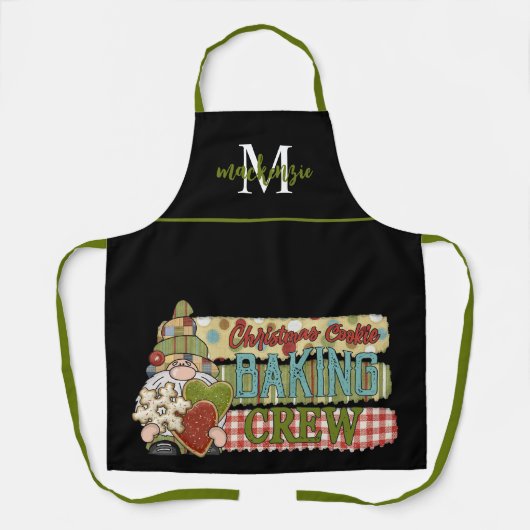 Cute Monogrammed-Schort voor kerstbakkerij Schort (Voorkant)