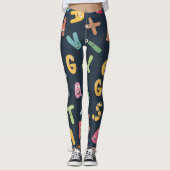 Cute monster alphabets leggings (Voorkant)