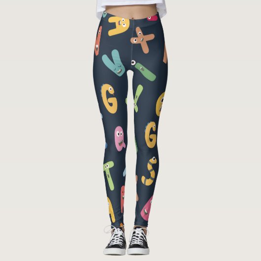 Cute monster alphabets leggings (Voorkant)