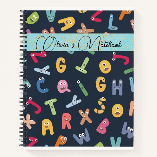 Cute Monster Alphabets Notitieboek (Voorkant)