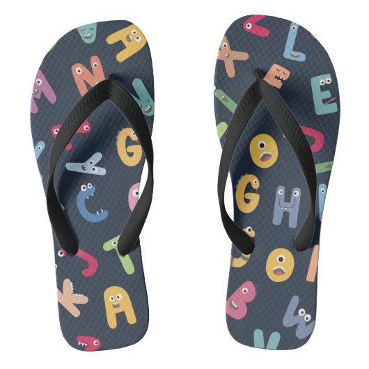Cute monster alphabets teenslippers (Voetbed)