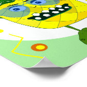 Cute monster ananananas illustratie poster (Hoek)