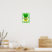 Cute monster ananananas illustratie poster (Keuken)
