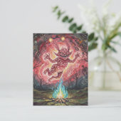 Cute Monster at the Campfire Briefkaart (Staand voorkant)