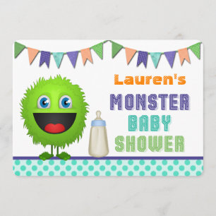 Cute Monster Baby shower Kaart