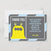 Cute Monster bedankt jongen Kaart (Voorkant)