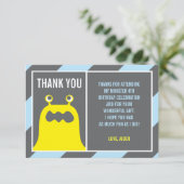 Cute Monster bedankt jongen Kaart (Staand voorkant)