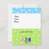 Cute Monster Birthday Invitation Kaart (Achterkant)