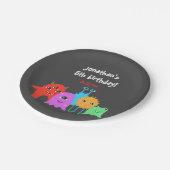 Cute Monster Birthday Papieren Bordje (Gekanteld)