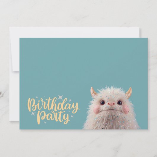 Cute Monster Birthday Party Invitation Kaart (Voorkant)