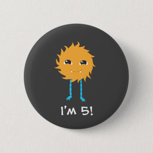 Cute Monster Birthday Ronde Button 5,7 Cm