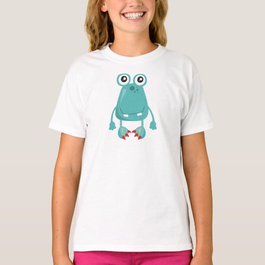 Cute Monster, Blue Monster, Funny Monster, Gekke T-shirt (Voorkant)