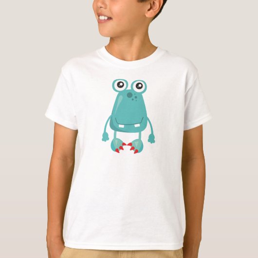 Cute Monster, Blue Monster, Funny Monster, Gekke T-shirt (Voorkant)