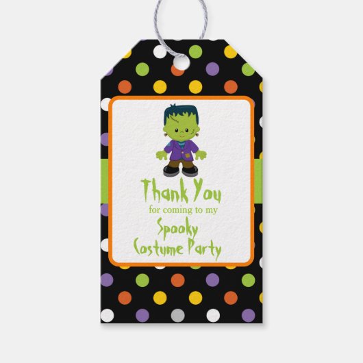 Cute Monster Boy Halloween Costume Party Cadeaulabel (Voorkant)