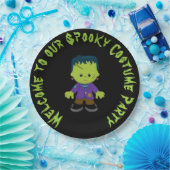Cute Monster Boy Halloween Costume Party Papieren Bordje (Feest)