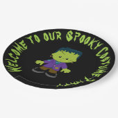 Cute Monster Boy Halloween Costume Party Papieren Bordje (Gekanteld)