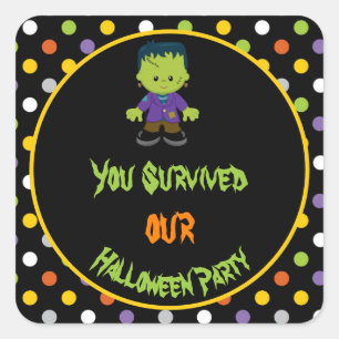 Cute Monster Boy Halloween Costume Party Vierkante Sticker
