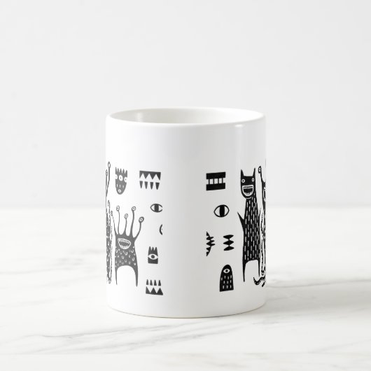Cute Monster Coffee Mug – Kawaii Funny Ceramic Cup Koffiemok (Center)