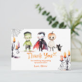 Cute Monster Costume feest Halloween dank je Bedankkaart (Staand voorkant)