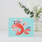 Cute Monster Crazy Funny Kinder Briefkaart (Staand voorkant)