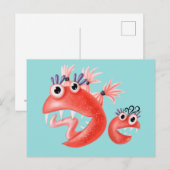 Cute Monster Crazy Funny Kinder Briefkaart (Voorkant / Achterkant)