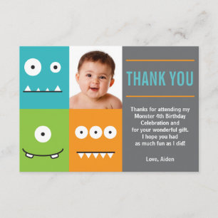Cute Monster Facs Hartelijk dank Bedankkaart