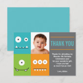 Cute Monster Facs Hartelijk dank Bedankkaart (Voorkant / Achterkant)