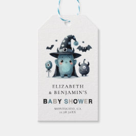 Cute Monster Fall Halloween Blue Coed Baby Shower Cadeaulabel