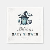 Cute Monster Fall Halloween Blue Coed Baby Shower Servet (Voorkant)