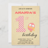 Cute Monster First Birthday Invitation Kaart (Voorkant)
