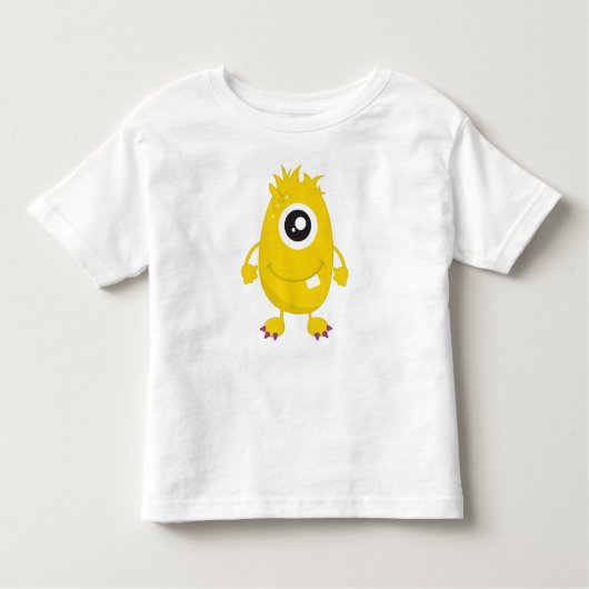 Cute Monster, Gele Monster, Funny Monster, Gekke Kinder Shirts (Voorkant)