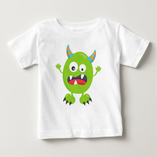 Cute Monster, Green Monster, Funny Monster, Horns (Voorkant)