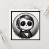 Cute Monster Griezeld Griezende Antieke Illustrati Kaart (Voorkant / Achterkant in situ)