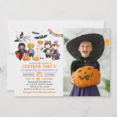 Cute Monster Halloween Costume Party With Photo Kaart (Voorkant)