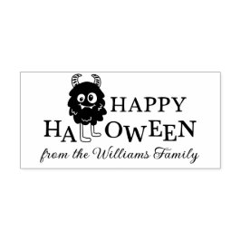 Cute Monster Happy Halloween Add Name Rubberstempel