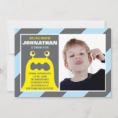 Cute Monster Invitation Boy Kaart (Voorkant)