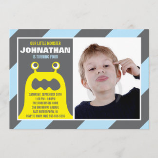 Cute Monster Invitation Boy Kaart